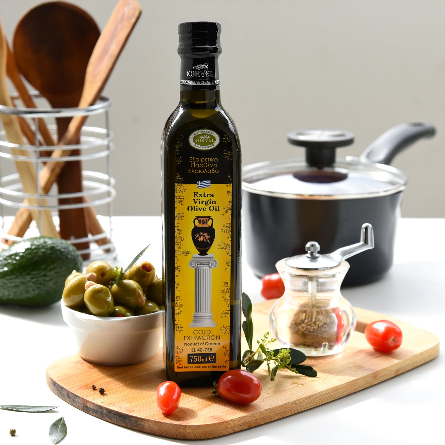 KORVEL Greek Extra Virgin Olive Oil, 25.4 FL OZ - Korvel-Food Inc.