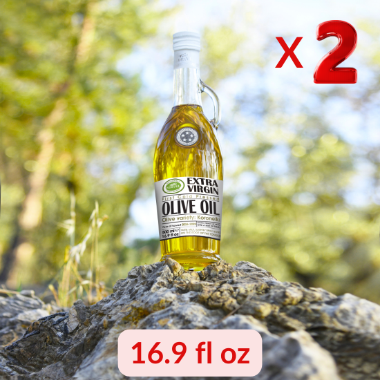 KORVEL Greek Extra Virgin Olive Oil, Amphora 16.9 fl oz (500ml) - 2 pack - Korvel-Food Inc.