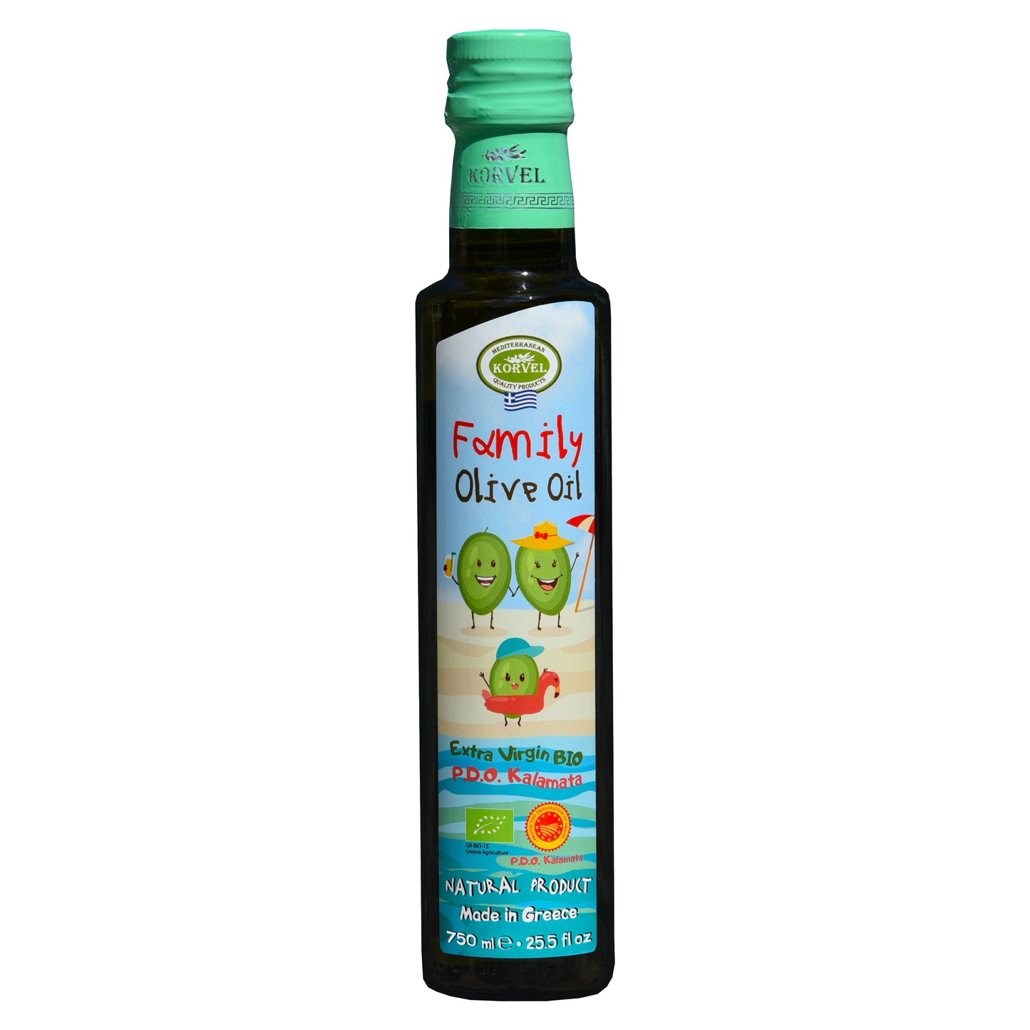 KORVEL Greek Extra Virgin Olive Family Oil Organic PDO Crete, KORVEL, 25.4 fl oz - Korvel-Food Inc.