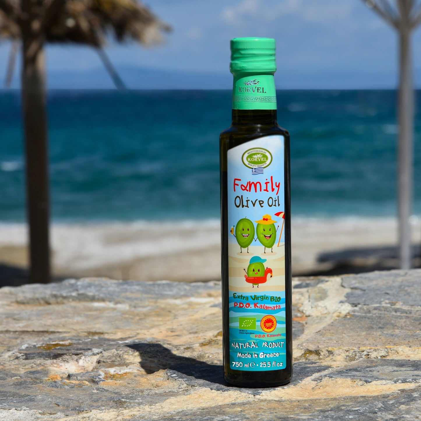 KORVEL Greek Extra Virgin Olive Family Oil Organic PDO Crete, KORVEL, 25.4 fl oz - Korvel-Food Inc.