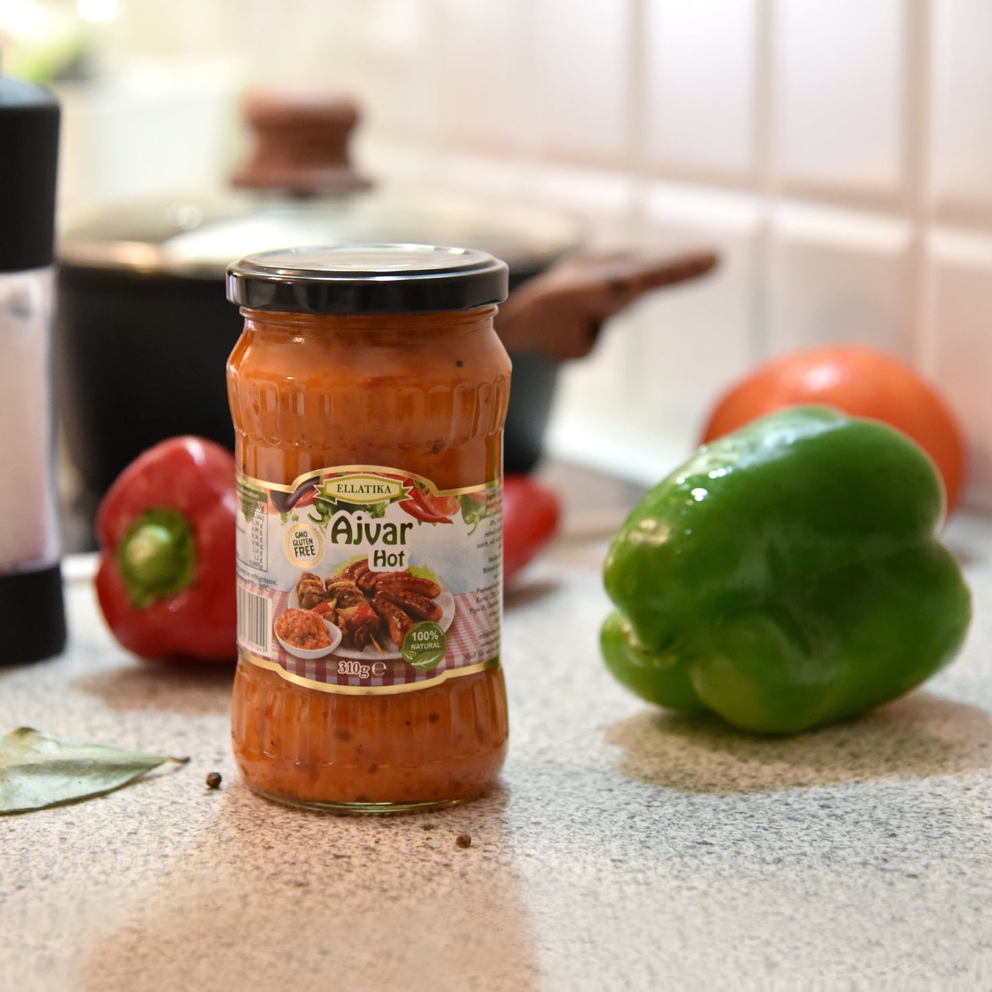 ELLATIKA Bulgarian Sauces - Ajvar Hot, 10.95 oz. 310g - Korvel-Food Inc.