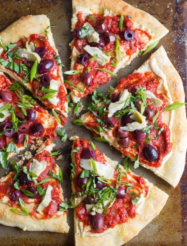 Greek Pizza with Kalamata Olives and Feta