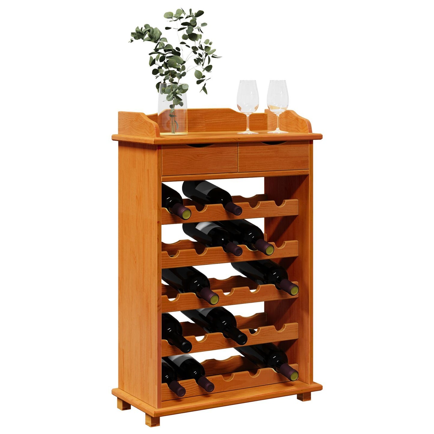 Wine Rack 35.4 x 23.6 x 11.8 in Solid Wood Pine