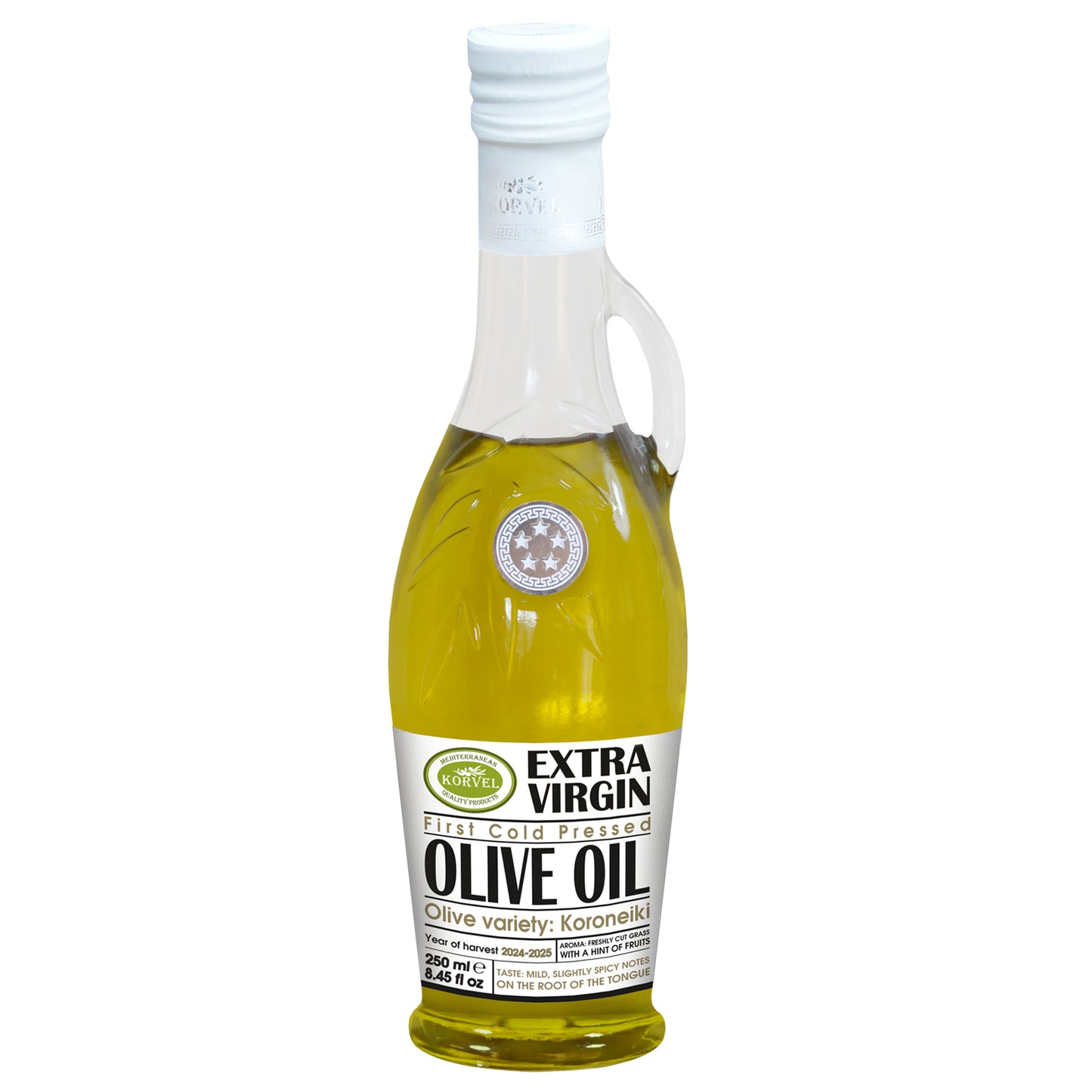 KORVEL Greek Extra Virgin Olive Oil, Amphora 8.45 fl oz - 6 pack
