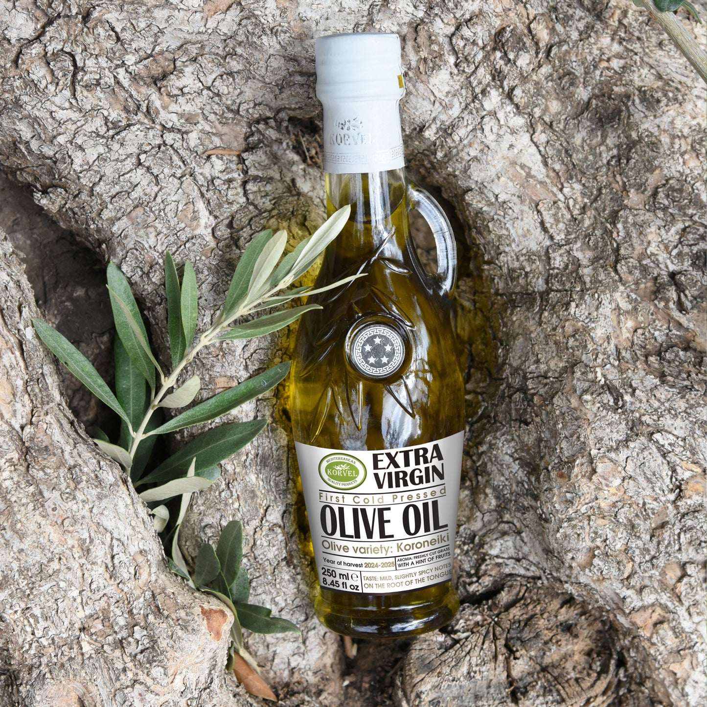 KORVEL Greek Extra Virgin Olive Oil, Amphora 8.45 fl oz - 6 pack