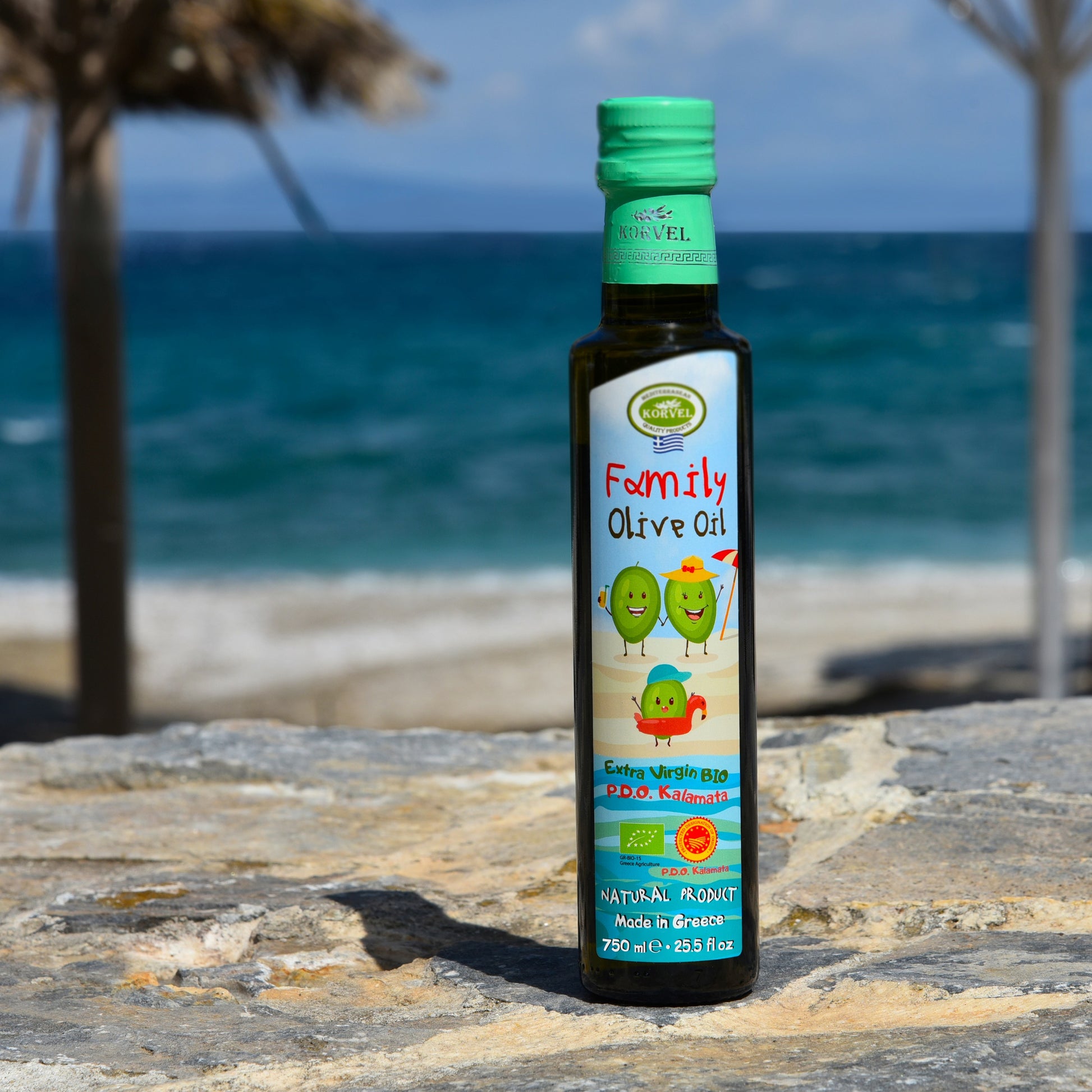 KORVEL Greek Extra Virgin Olive Family Oil Organic PDO Crete, KORVEL, 25.4 fl oz - Korvel-Food Inc.