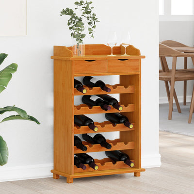 Wine Rack 35.4 x 23.6 x 11.8 in Solid Wood Pine