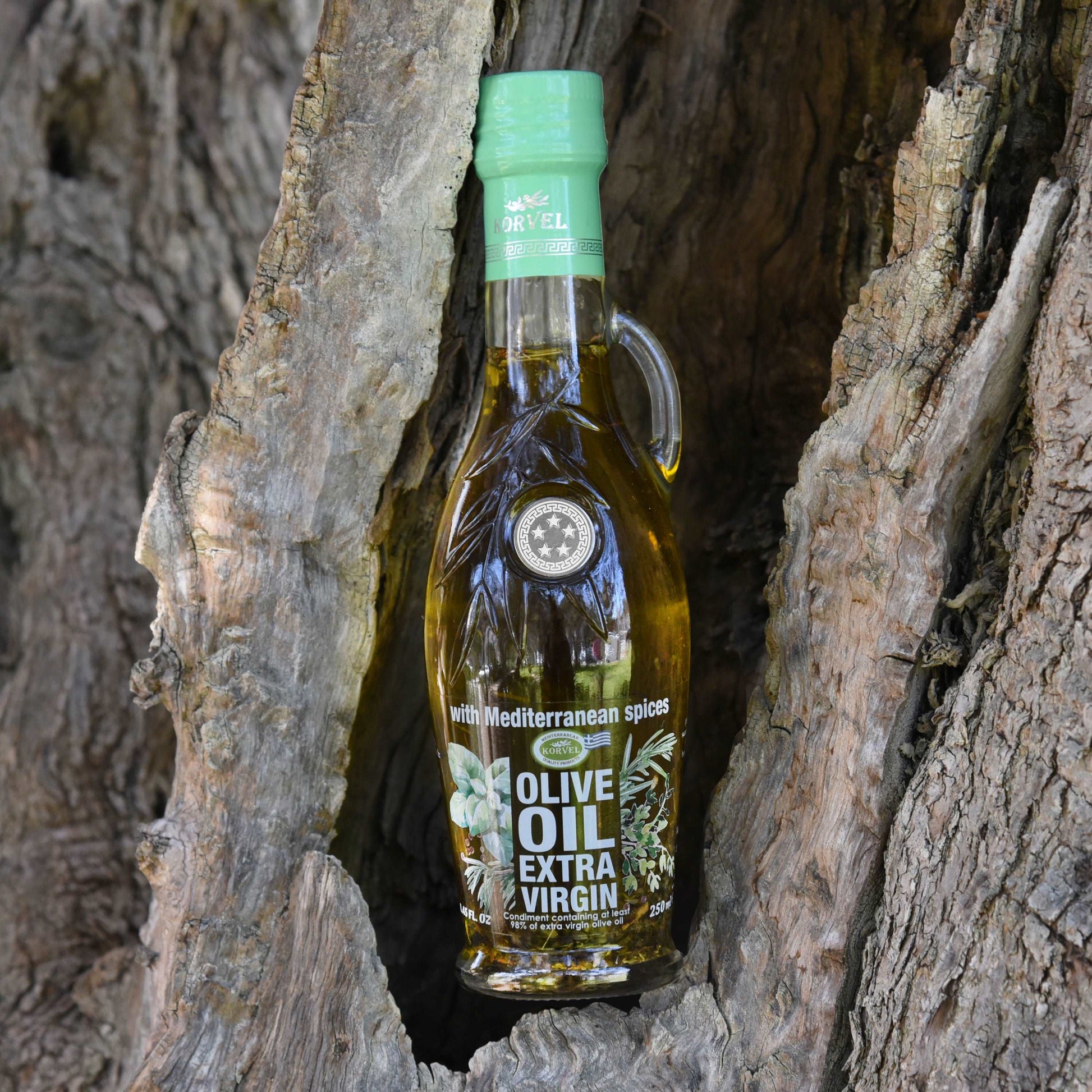 KORVEL Greek Extra Virgin Olive oil, 250 ml with Mediterranean Herbs