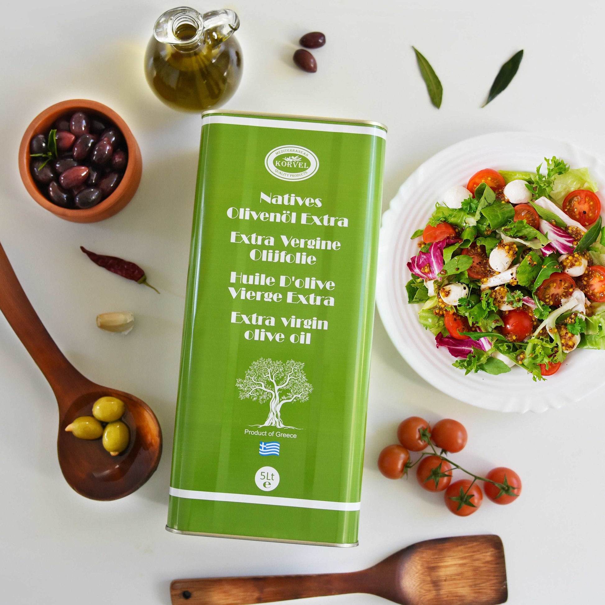 KORVEL Greek Extra Virgin Olive Oil 169 FL OZ
